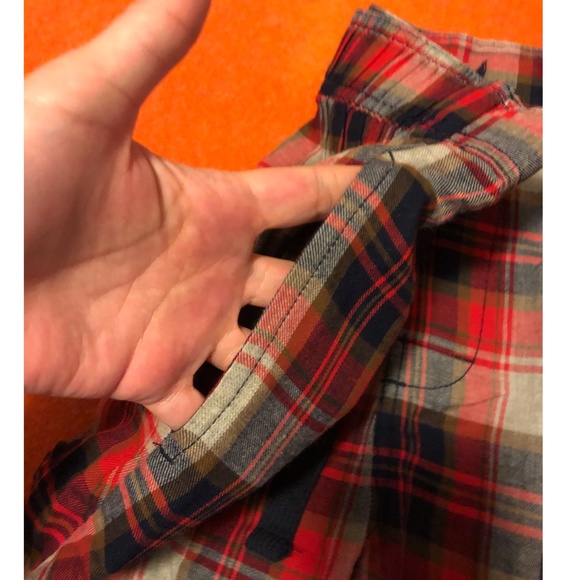 Red tartan lounge check cabin style organic cotton pants NWT - Picture 3 of 7